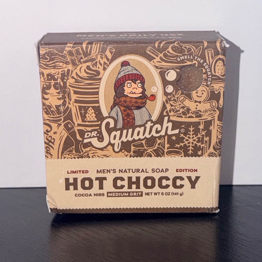 Dr Squatch Hot Choccy Limited Edition Natural Soap Bar Medium Grit Cocoa Nibs